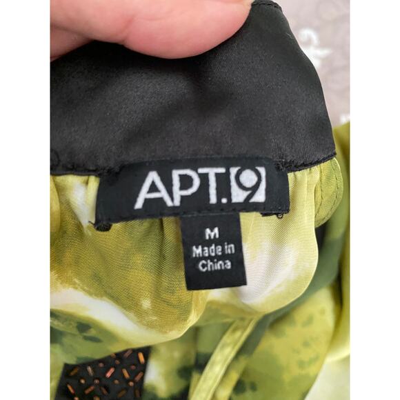 Apt. 9 Chartreuse & Black Sleeveless Round Sequin Collar Blouse Medium - Picture 6 of 10